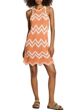 Vestido Pepe Jeans Oriana naranja y beige para mujer