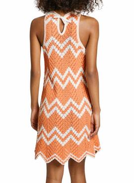 Vestido Pepe Jeans Oriana naranja y beige para mujer