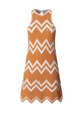 Vestido Pepe Jeans Oriana naranja y beige para mujer