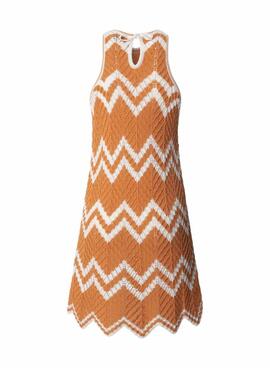 Vestido Pepe Jeans Oriana naranja y beige para mujer