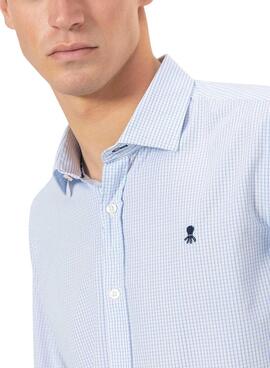 Camisa El Pulpo cuadro vichy azul para hombre