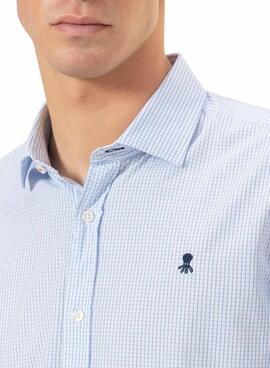 Camisa El Pulpo cuadro vichy azul para hombre