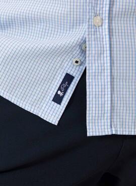 Camisa El Pulpo cuadro vichy azul para hombre