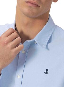 Camisa El Pulpo Oxford azul para hombre