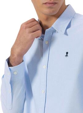 Camisa El Pulpo Oxford azul para hombre