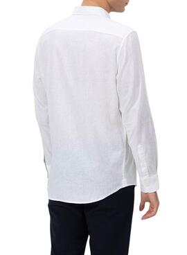 Camisa El Pulpo lino blanco para hombre