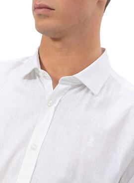 Camisa El Pulpo lino blanco para hombre