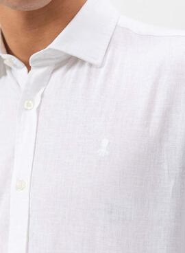 Camisa El Pulpo lino blanco para hombre
