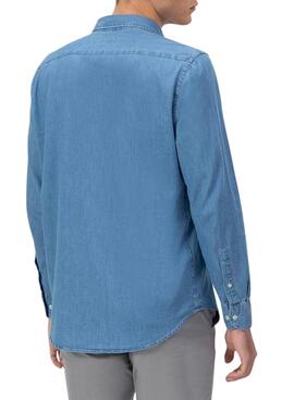 Camisa El Pulpo denim azul para hombre