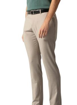 Pantalón de traje El Pulpo microdibujo arena para hombre