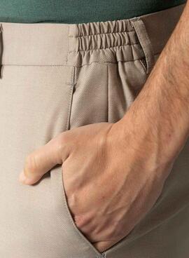 Pantalón de traje El Pulpo microdibujo arena para hombre