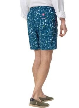 Bañador El Pulpo estampado floral azul para hombre