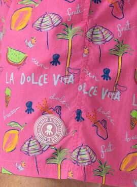 Bañador El Pulpo estampado La Dolce Vita rosa para hombre
