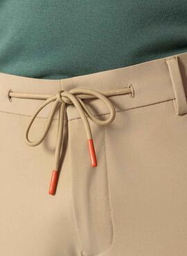 Pantalón técnico El Pulpo ultraligero cordones beige para hombre