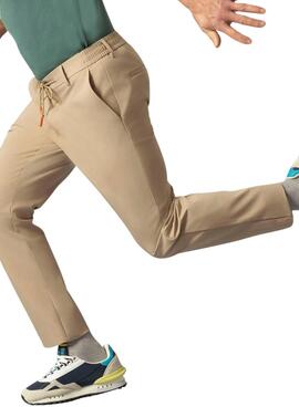 Pantalón técnico El Pulpo ultraligero cordones beige para hombre