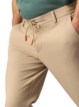 Pantalón técnico El Pulpo ultraligero cordones beige para hombre