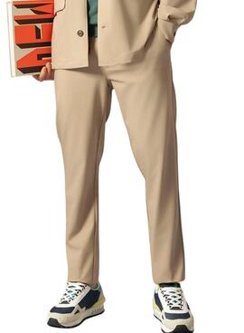 Pantalón técnico El Pulpo ultraligero cordones beige para hombre