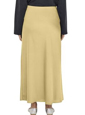 Falda Only Chigo satén amarillo para mujer