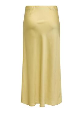 Falda Only Chigo satén amarillo para mujer