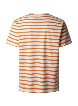 Camiseta Pepe Jeans Striped Ego naranja y beige para hombre