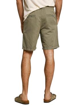 Bermuda Pepe Jeans Smart Relaxed lino verde para hombre