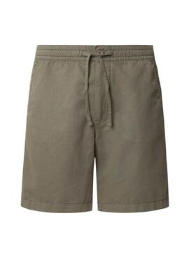Bermuda Pepe Jeans Smart Relaxed lino verde para hombre