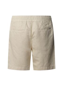 Bermuda Pepe Jeans Smart Relaxed lino beige hombre