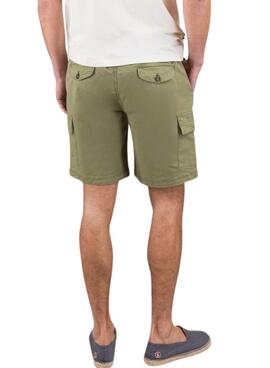 Bermuda El Ganso cargo Garment dyed verde para hombre