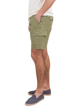 Bermuda El Ganso cargo Garment dyed verde para hombre
