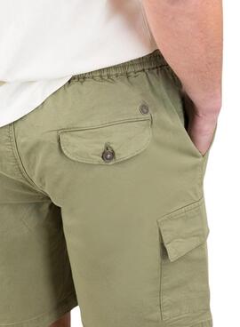 Bermuda El Ganso cargo Garment dyed verde para hombre
