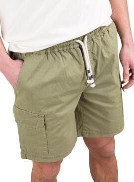 Bermuda El Ganso cargo Garment dyed verde para hombre