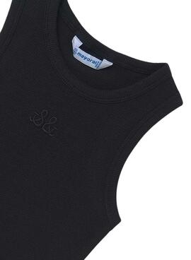 Camiseta Mayoral tirantes bordado negro para niña
