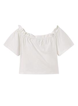 Camiseta Mayoral arandela blanco para niña