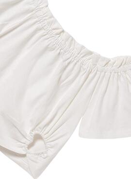 Camiseta Mayoral arandela blanco para niña