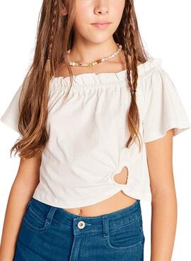 Camiseta Mayoral arandela blanco para niña