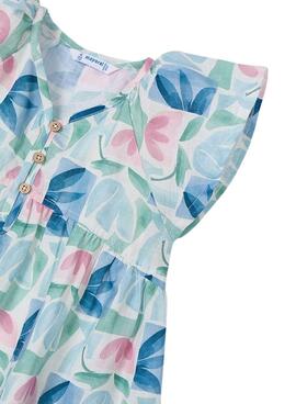 Vestido Mayoral estampado verde para niña