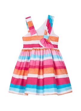 Vestido Mayoral rayas rosa para niña