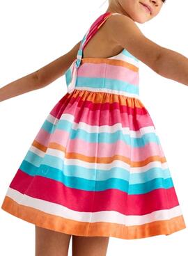 Vestido Mayoral rayas rosa para niña
