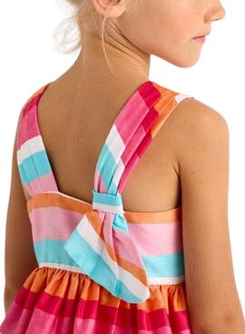 Vestido Mayoral rayas rosa para niña