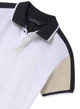 Polo Mayoral combinado blanco para niño