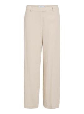Pantalones Vila Viflea beige para mujer
