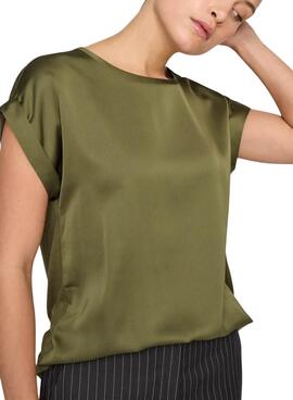 Camiseta Vila Viellette Satin verde para mujer