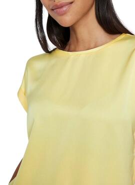Camiseta Vila Viellette Satin amarillo para mujer
