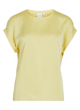 Camiseta Vila Viellette Satin amarillo para mujer