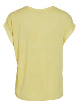 Camiseta Vila Viellette Satin amarillo para mujer