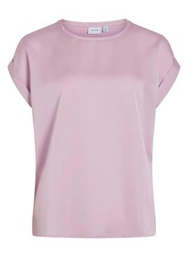Camiseta Vila Viellette Satin rosa para mujer