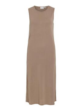 Vestido Vila Vimodala midi tostado para mujer