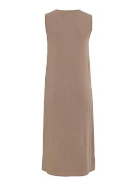 Vestido Vila Vimodala midi tostado para mujer