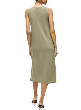 Vestido Vila Vimodala midi verde para mujer