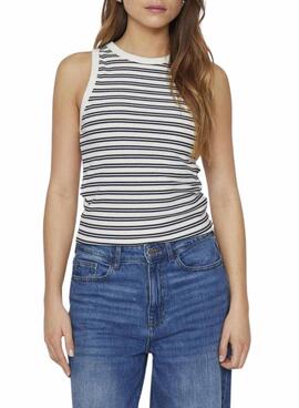 Camiseta Vila Visola estampado de rayas marino para mujer